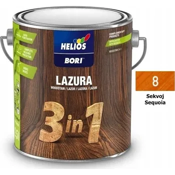 Lak na dřevo Helios Bori lazura 3in1 Barva: 8 Sekvoj, Objem: 2,5l