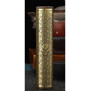 Retro kovové pouzdro na cigarety buddha | retro pouzdro, kovové pouzdro - Bronzová lebka