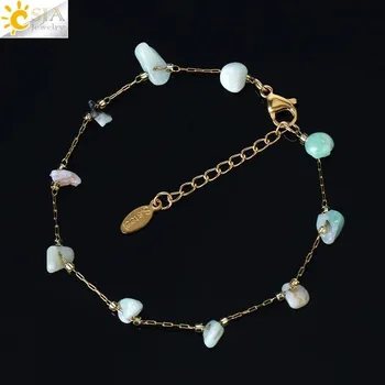 Náramek Jemný dámský náramek s přírodními kameny | elegantní náramek, ocelový náramek - Amazonit 2