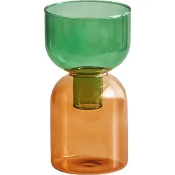 Váza Luxusní dekorativní vázy pro rostliny | skleněné vázy | hydroponické nádoby - Zelenohnědá sada