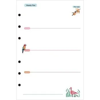 Diář Denní, týdenní a měsíční plánovač pro spirálové zápisníky | spirálový plánovač, zápisník s plánovačem - Týdenní plán , A6