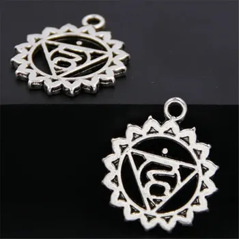 Přívěsek Čakrový přívěsek | 7 čaker mandala | ezoterický přívěsek, jógové šperky - A475 19x22mm