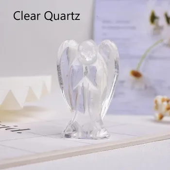 Vánoční dekorace Křišťálový anděl z minerálního kamene | ochranný anděl, domácí dekorace - Čirý křemen