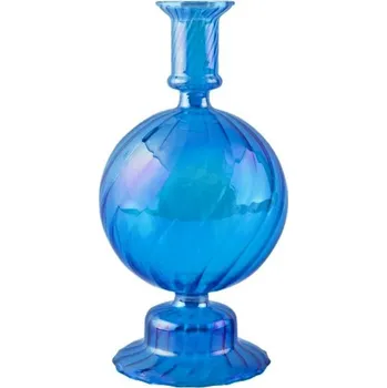 Svícen Vysoký skleněný svícen | skleněná dekorace | skleněné svícny | dekorace domov - Koule R Modrá