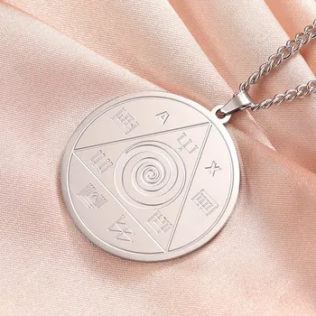 Přívěsek Amulet abraxas z nerezové oceli | ochranný přívěsek, spirituální šperk - Barva oceli