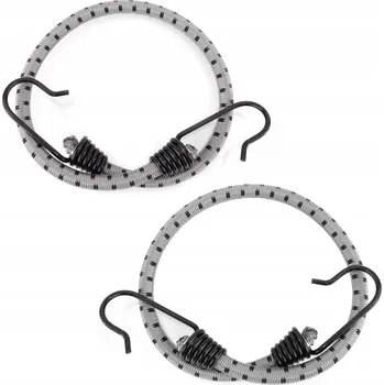 autokoberec Gumové lanko s háčky pro upevnění zavazadel a plachet, šedé, 70 cm / 2 ks