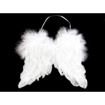 Karnevalový doplněk Stoklasa - Dekorace andělská křídla 21x25 cm (1 ks) bílá