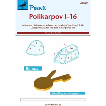 Plastikový model 1/48 Canopy mask Polikarpov I-16 (CL.PROP)