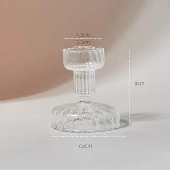 Svícen Moderní skleněný svícen nordic dekorace | svícen, domácí dekorace - Vymazat Q1