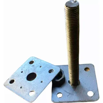 Patka dřevěného pilíře 330 mm, závit M24, volná vrchní deska, 110x110 mm, galvanický zinek