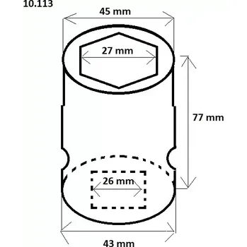 Ferdus 10.113 Nástrčná hlavice 1" 27 mm v. 77 mm