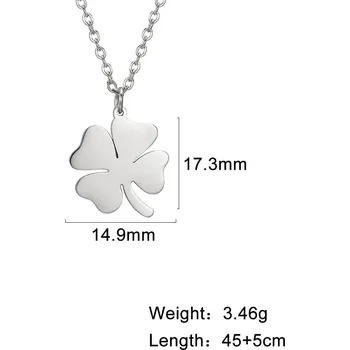 Náhrdelník Náhrdelník čtyřlístek ocelový | šperk štěstí, keltský amulet - D barva oceli