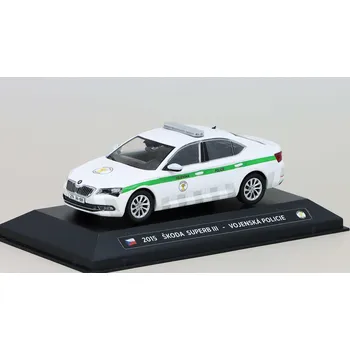 autíčko AutoModels.cz Škoda Superb III 2015 Vojenská Policie 1:43 - časopis s modelem Škoda Superb 3 - kovový model