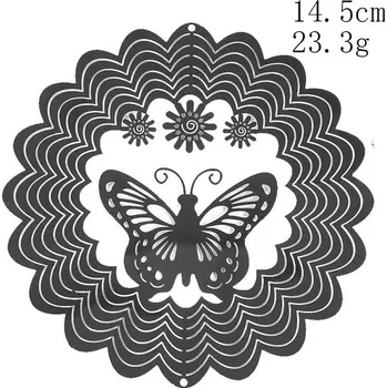 Zahradní dekorace Větrný lapač pro zahradu s 3D efektem | zahradní dekorace | lapač paprsků - Motýlí květina