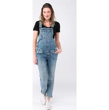 Těhotenské lacláče Salopette Denim – světle modré stone wash, bavlna Velikost: 27