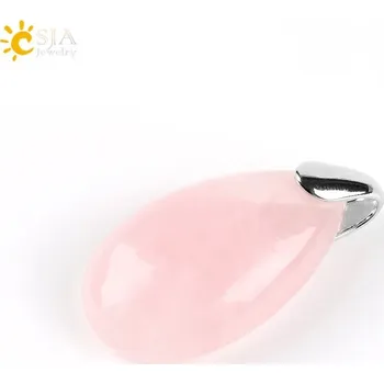 Přívěsek Minerální přívěsek ve tvaru vodní kapky | přívěsek, krystalový šperk - Rose Quartz