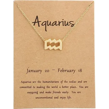 Náhrdelník Řetízek s přívěskem zvěrokruhu | módní šperk | dámský náhrdelník - Vodnář-Zlato