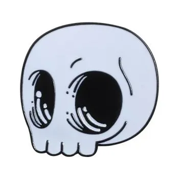 Brož Smaltovaná roztomilá brož | dámská brož, pánská brož - Lebka