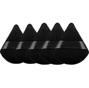 Make-up Make up houbička sametová trojúhelníková | kosmetické potřeby - černá - 5ks