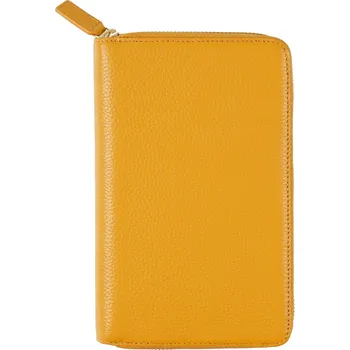 Diář Kožený obal na diář | cestovní obal, plánovací deník - Oblázková hořčice