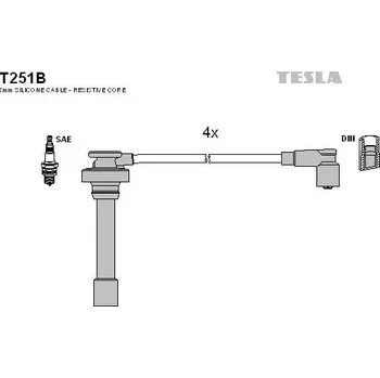 Zapalovací kabel Sada kabelů pro zapalování TESLA T251B