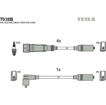 Autoelektrika Sada kabelů pro zapalování TESLA T038B