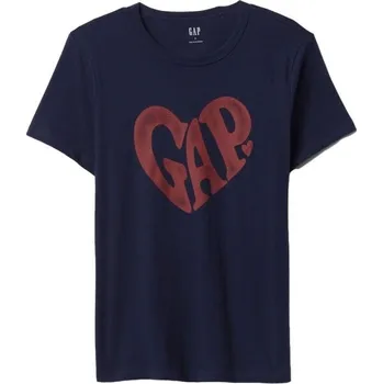 Oblečení a móda Dámské tričko GAP GRAPHIC CREW XXS Tmavě modrá, Červená