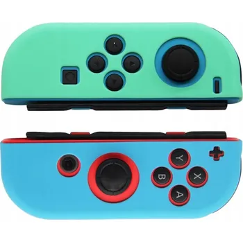 Herní konzole 2x Silikonové Pouzdro na Joy-Con Nintendo Switch / NS OLED, modro-zelené