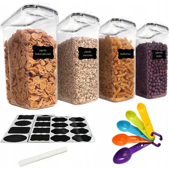 Dóza na potraviny Hermetické dózy na potraviny sada 4x 2,5L boxy + štítky a odměrky