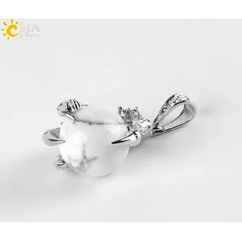 Přívěsek Přívěsek dračí spár s minerálem | přívěsek na krk, ochranný amulet - Bílá tyrkysová