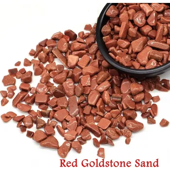 Přírodní kameny pro dekoraci | dekorativní kameny | harmonizační krystaly - Červený zlatý písek , 50 g