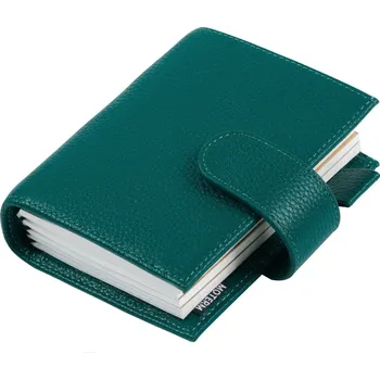 Zápisník Kožený cestovní zápisník velikosti cestovního pasu | cestovní deník | kožený zápisník - Pebbled Deep Teal