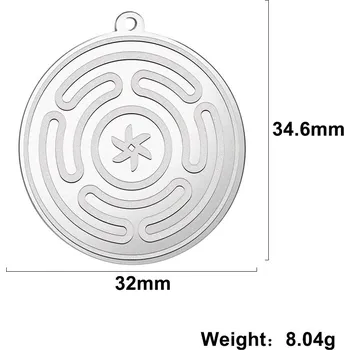 Přívěsek Hekatina kola trojitý měsíc přívěsek | magický amulet, wicca šperk - Barva oceli styl B