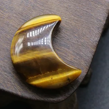Přírodní kámen Minerální kámen ve tvaru měsíce | krystal pro dekoraci | přírodní kámen - Kámen tygřího oka , 30 mm