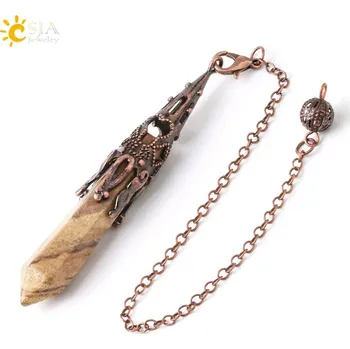 Náhrdelník Kyvadlový náhrdelník nejen pro věštění | věštecké kyvadlo, kyvadlo z minerálu - Obrázek Jasper