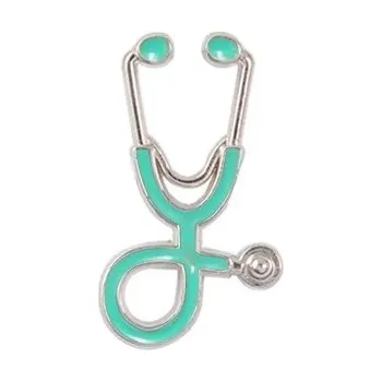 Barevný odznak s lékařským motivem | kovový odznak | lékařský šperk - Stříbrná Barva Modrá