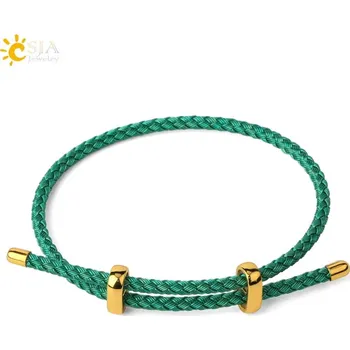 Náramek Pletený náramek s ocelovým lankem | unisex náramek - Tmavě zelená