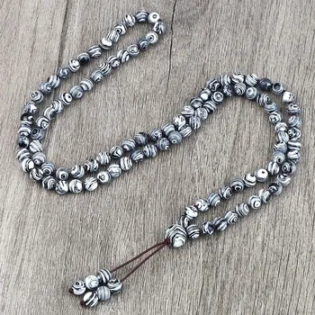 Náhrdelník Japa mala náhrdelník s přírodními korálky | přírodní šperky | dámské a pánské šperky - Černý malachit