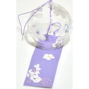 Zahradní dekorace Japonský zvonek sakura | ruční závěs, zahradní dekorace - Fialová bílá