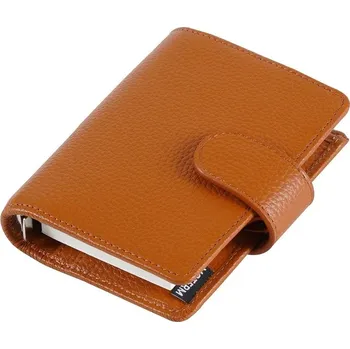 Diář Mini kožený cestovní diář | cestovní diář | mini zápisník - Pebbled Burnt orange