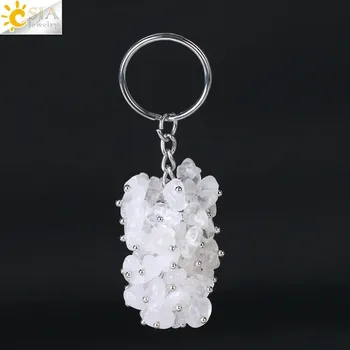 Přívěsek Krystalový přívěsek na klíče | ochranný amulet, pánský přívěsek - Čirý krystal