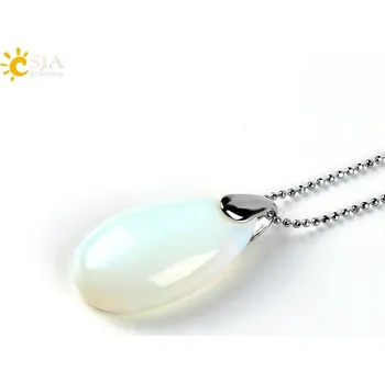 Přívěsek Minerální přívěsek ve tvaru vodní kapky | přívěsek, krystalový šperk - Opálový řetěz