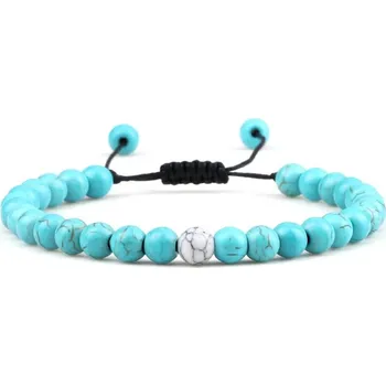 Náramek Náramek z minerálů | náramek pro páry | korálkový náramek - Modro-bílá