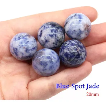 Korálek Přírodní minerální kuličky 20 mm | ametyst korálky | koule z kamene - Modrá skvrna Jade , 1 KS