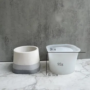 Silikonová forma pro DIY tvoření | silikonová forma | DIY květináč, svícen - Kulatý čtverec