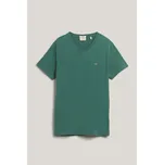 TRIČKO GANT SLIM SHIELD V-NECK T-SHIRT WOODY GREEN