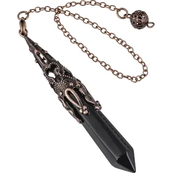 Přívěsek Kyvadlový přívěsek z minerálu | přívěsek kámen, krystal kyvadlo - Černý obsidián