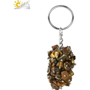 Přívěsek Krystalový přívěsek na klíče | ochranný amulet, pánský přívěsek - tygří oko