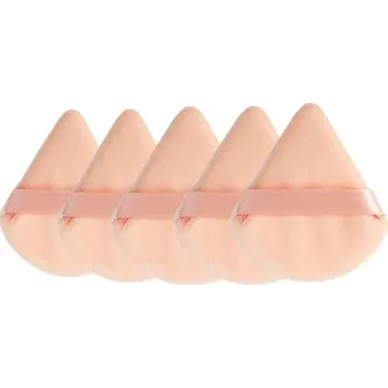 Make-up Make up houbička sametová trojúhelníková | kosmetické potřeby - khaki - 5 ks