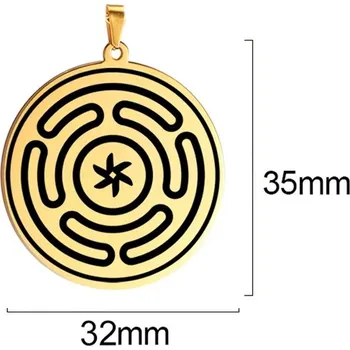 Přívěsek Hekatina kola trojitý měsíc přívěsek | magický amulet, wicca šperk - Styl C zlatá barva